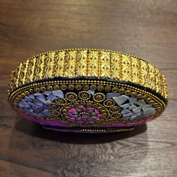 Ramla Mosaic Handmade Mosaic Moroccan multicolor Handbag with gold color chain. - Picture 9 of 9